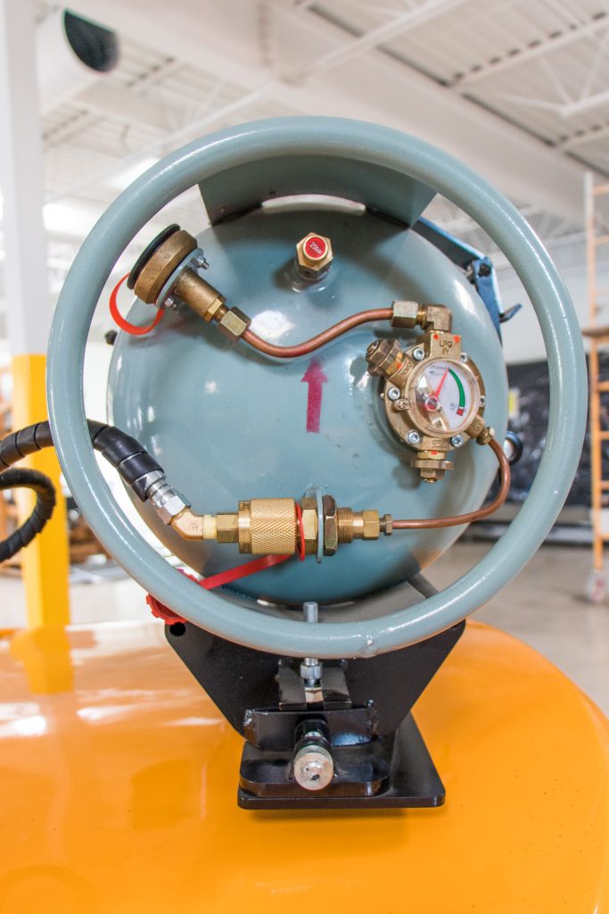 Mounted LPG Tank on a PowerLiftX model Forklift Close Up View.